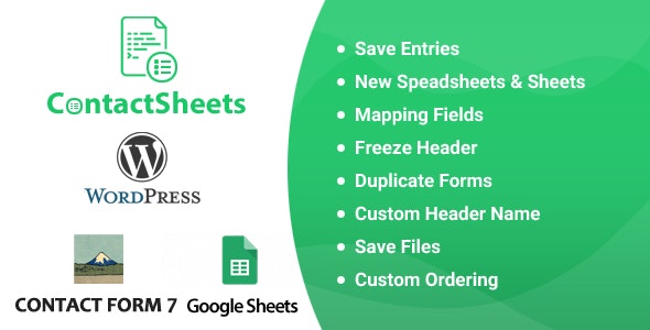ContactSheets v1.8 - Contact Form 7 Google Spreadsheet Addon