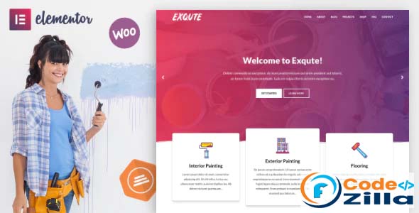 Exqute - Painting Company WordPress Theme Nulled