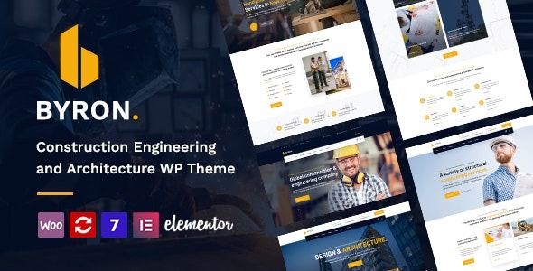 Byron Nulled Construction and Engineering WordPress Theme Free Download