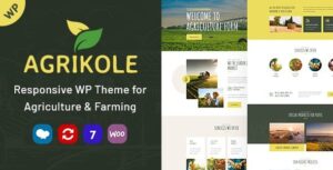 Agrikole Free Download Responsive WordPress Theme for Agriculture & Farming Nulled