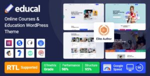 Educal Theme Free Download Online Courses & Education WordPress Theme Nulled
