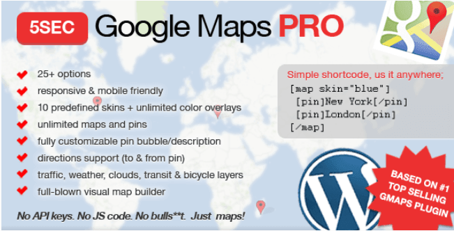 5sec Google Maps Pro v1.44 – WordPress Google Maps plugin