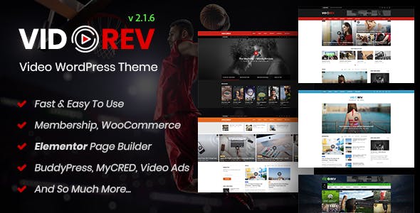 VidoRev v2.9.9.9.9.5 Nulled – Video WordPress Theme Free Download