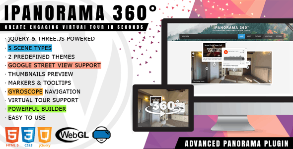iPanorama 360° v1.6.28 Nulled – Virtual Tour Builder for WordPress Free Download