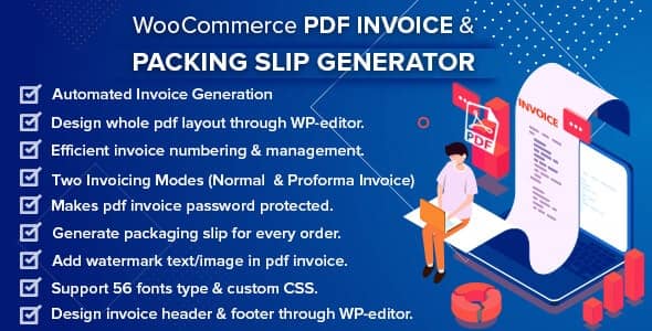 WooCommerce PDF Invoice & Packing Slip Generator Nulled v2.3.2 Free Download