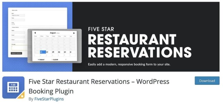 Five Star Restaurant Reservations Premium Nulled