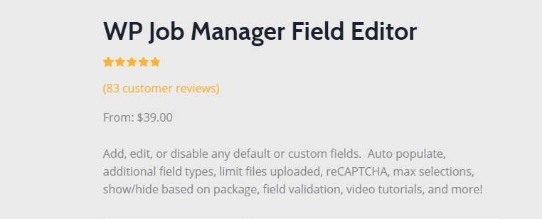 WP Job Manager Field Editor Add-on Nulled v1.9.3 Free Download