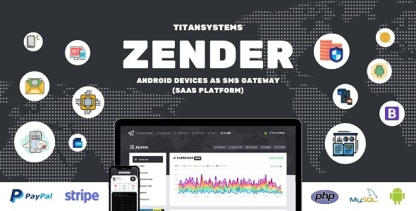 Zender v3.4 Nulled – Android Mobile Devices as SMS Gateway (SaaS Platform) Free Download