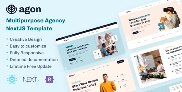 Agon v5.2 Nulled – Multipurpose Agency NextJS Template Free Download