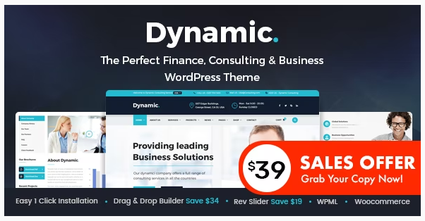 Dynamic Finance and Consulting Business WordPress Theme Nulled