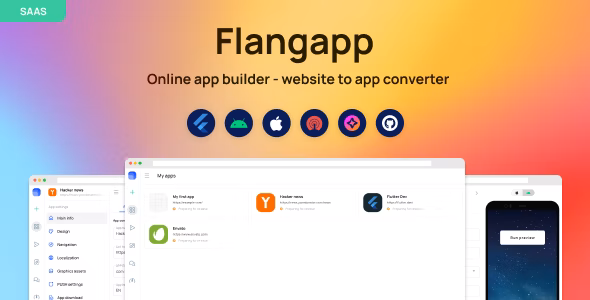 Flangapp SAAS Online app builder from website Nulled
