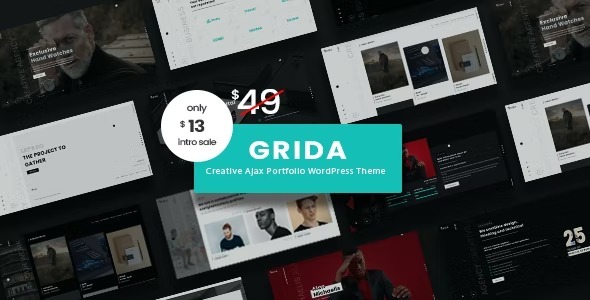 Grida Free Download Ajax Portfolio WordPress Theme Nulled