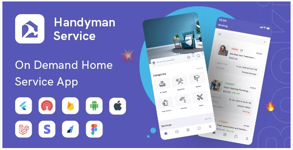 Handyman Service Flutter On Demand Home Services App with Complete Solution Nulled