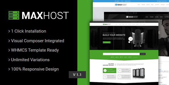 MaxHost Nulled Web Hosting, WHMCS and Corporate Business WordPress Theme Free Download