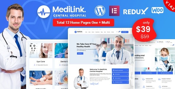 Medilink v1.6.7 Nulled – Health & Medical WordPress Theme Free Download