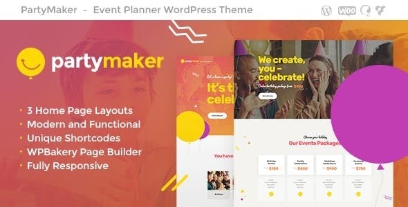 PartyMaker v1.1.9 Nulled – Event Planner & Wedding Agency WordPress Theme Free Download