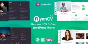 RyanCV Fre Download Resume-CV-vCard Theme Nulled