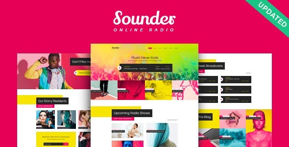 Sounder Online Internet Radio Station WordPress Theme Nulled