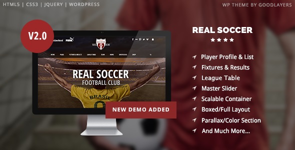 Real Soccer v2.5.7 Nulled – Sport Clubs Responsive WP Theme Free Download