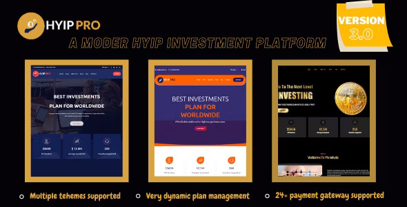 HyipPro v3.0.1 Nulled – A Modern HYIP Investmet Platform Free Download