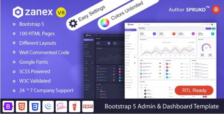 Zanex Nulled Bootstrap 5 Admin & Dashboard Template Free Download