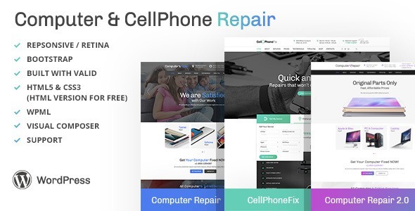 Computer and CellPhone Repair Services WordPress Theme Nulled v3.9 Free Download
