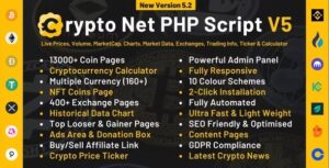Crypto Net – CoinMarketCap, Prices, Chart, Exchanges, Crypto Tracker, Calculator & Ticker PHP Script Nulled