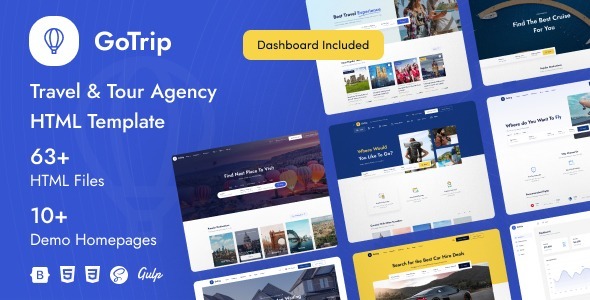 GoTrip Nulled Travel & Tour Agency HTML Template Free Download