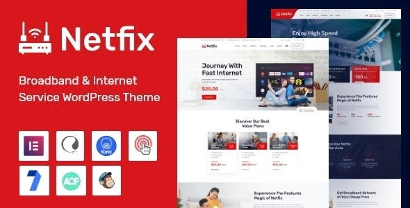 Netfix Nulled v1.1.1 Broadband & Internet Services WordPress Theme Free Download