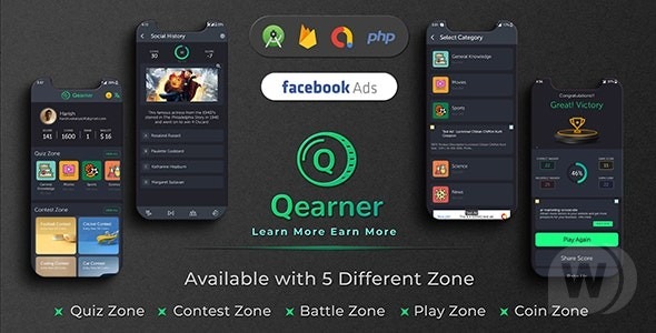 Qearner v2.0.5 Nulled – Quiz App | Android Quiz game with Earning System + Admin panel Free Download