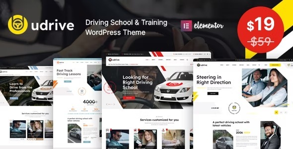 Udrive v1.4 Nulled – Driving School WordPress Theme Free Download