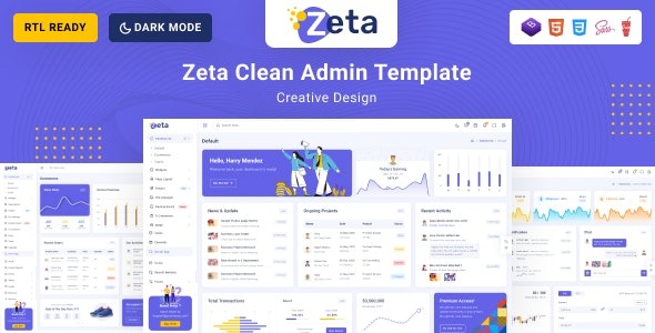 Zeta Bootstrap 5 HTML Admin & Dashboard Template Nulled