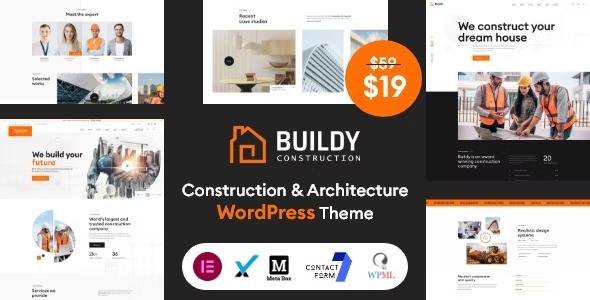 Buildy v1.4 Nulled – Construction & Architecture WordPress Theme Free Download