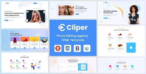 Cliper v1.1 Nulled Image Editing Agency HTML Template Free Download