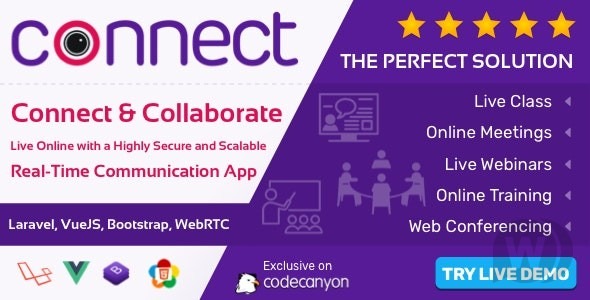 Connect v2.0.1 Nulled – Live Class, Meeting, Webinar, Online Training & Web Conference Free Download