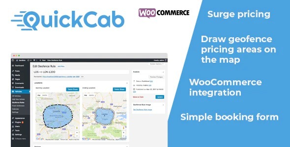 QuickCab v1.2.8 Nulled – WooCommerce Taxi Booking Plugin Free Download