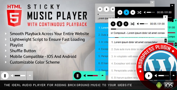 Sticky HTML5 Music Player WordPress Plugin Nulled v3.1.5 Free Download