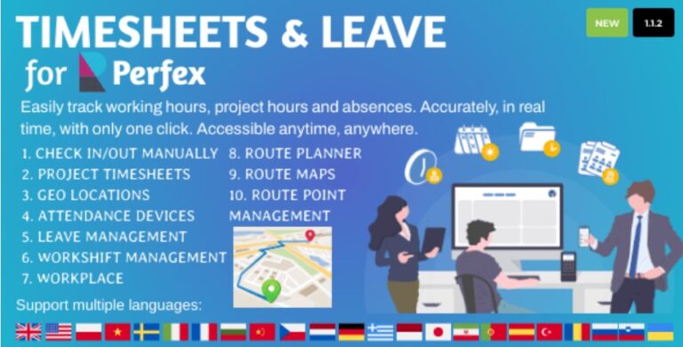 Timesheets and Leave Management for Perfex CRM Nulled v1.1.9 Free Download