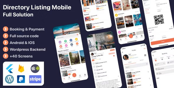 Listar FluxPro Nulled Flutter mobile directory listing & booking – WordPress Backend Free Download