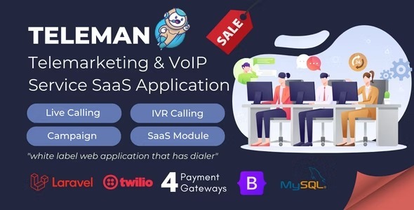 Teleman Telemarketing & VoIP Service SaaS Application Nulled Free Download
