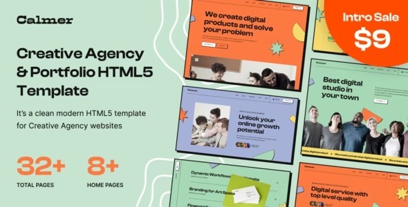 Calmer Nulled Creative Agency & Portfolio HTML5 Template Free Download